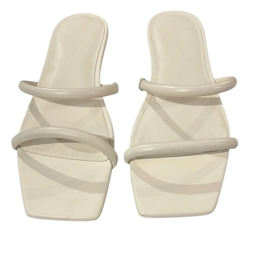 EVERLANE The Double Strap Slip-On Edgy Leather Boho Sandal 10.5 - Picture 6 of 15